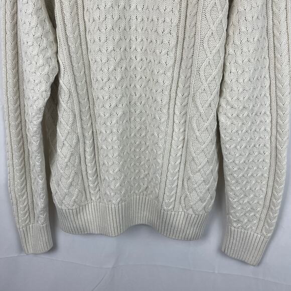 Nike Cable Knit Turtleneck Sweater Ivory Cream White FB7770-072 Men's Size M - Picture 8 of 10